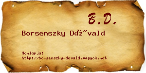 Borsenszky Dévald névjegykártya